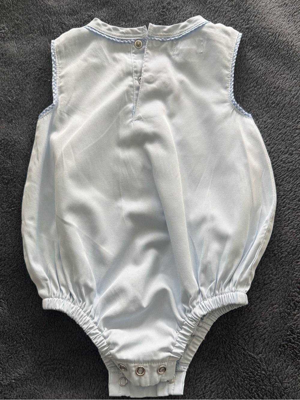 Mud Pie Light Blue Sleeveless Baby One-Piece Romper - Picture 2 of 3
